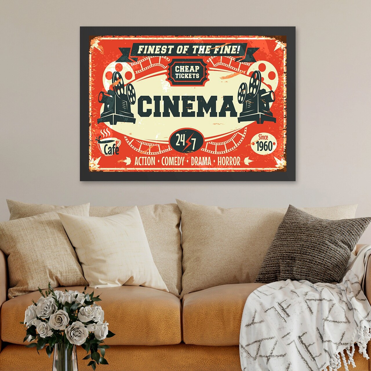 Tablou decorativ, Cinema 4 (40 x 55), Polistiren, Multicolor - imagine 3